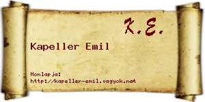 Kapeller Emil névjegykártya