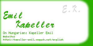 emil kapeller business card